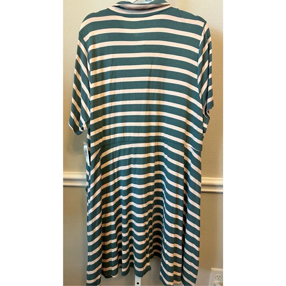 Torrid Super Soft Green Stripe Polo Skater Dress Size 3 NWT - Picture 5 of 5